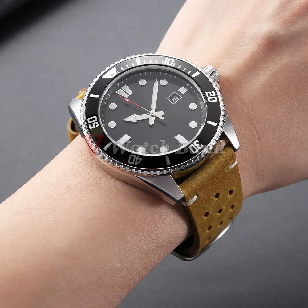 Handmade Dark Brown Vintage Racing Leather Watch Strap - Breathable and Porous Design