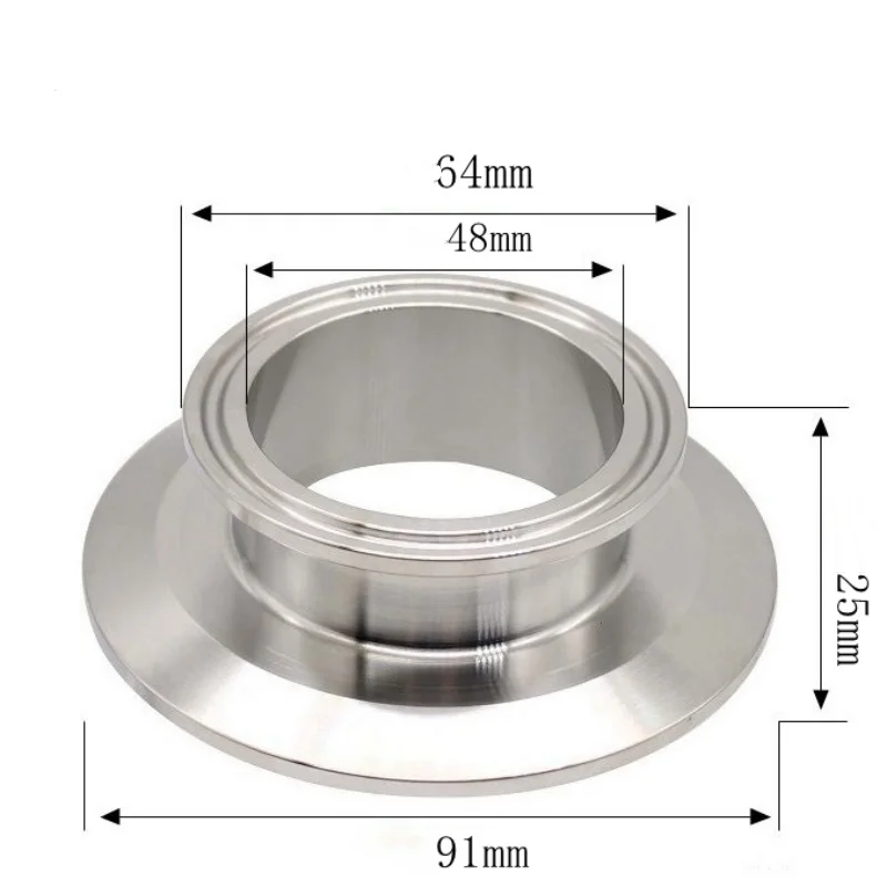 Short Type Tri Clamp Reducer OD 64mm x OD 91mm, Height 25mm,Sanitary Stainless Steel 304 Connector