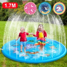 Colchoneta de agua de 100/170 CM para niños, colchoneta de agua inflable para playa, juguete de juego al aire libre, colchoneta de piscina para césped, juguetes para niños