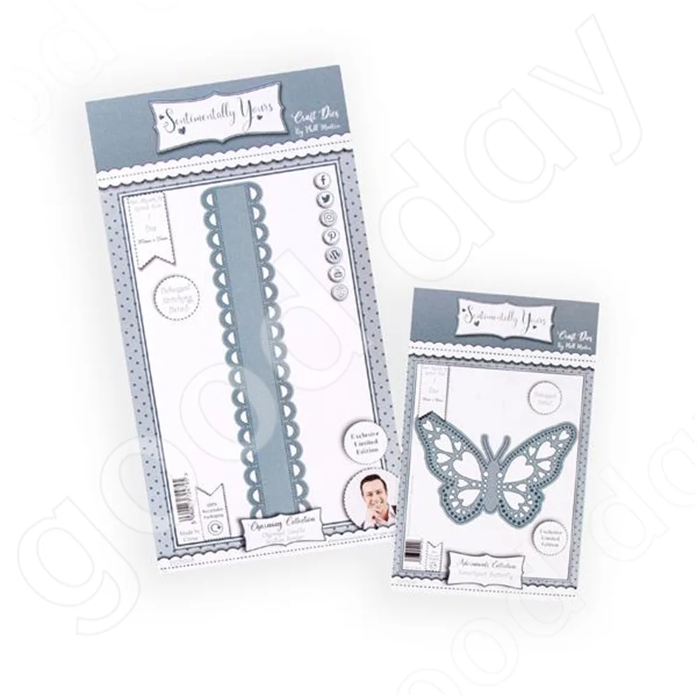 

Arrival 2022 New Charmed Scallop Border Sweetheart Butterfly Dies Scrapbook Diary Decoration Embossing Template Diy Handmade