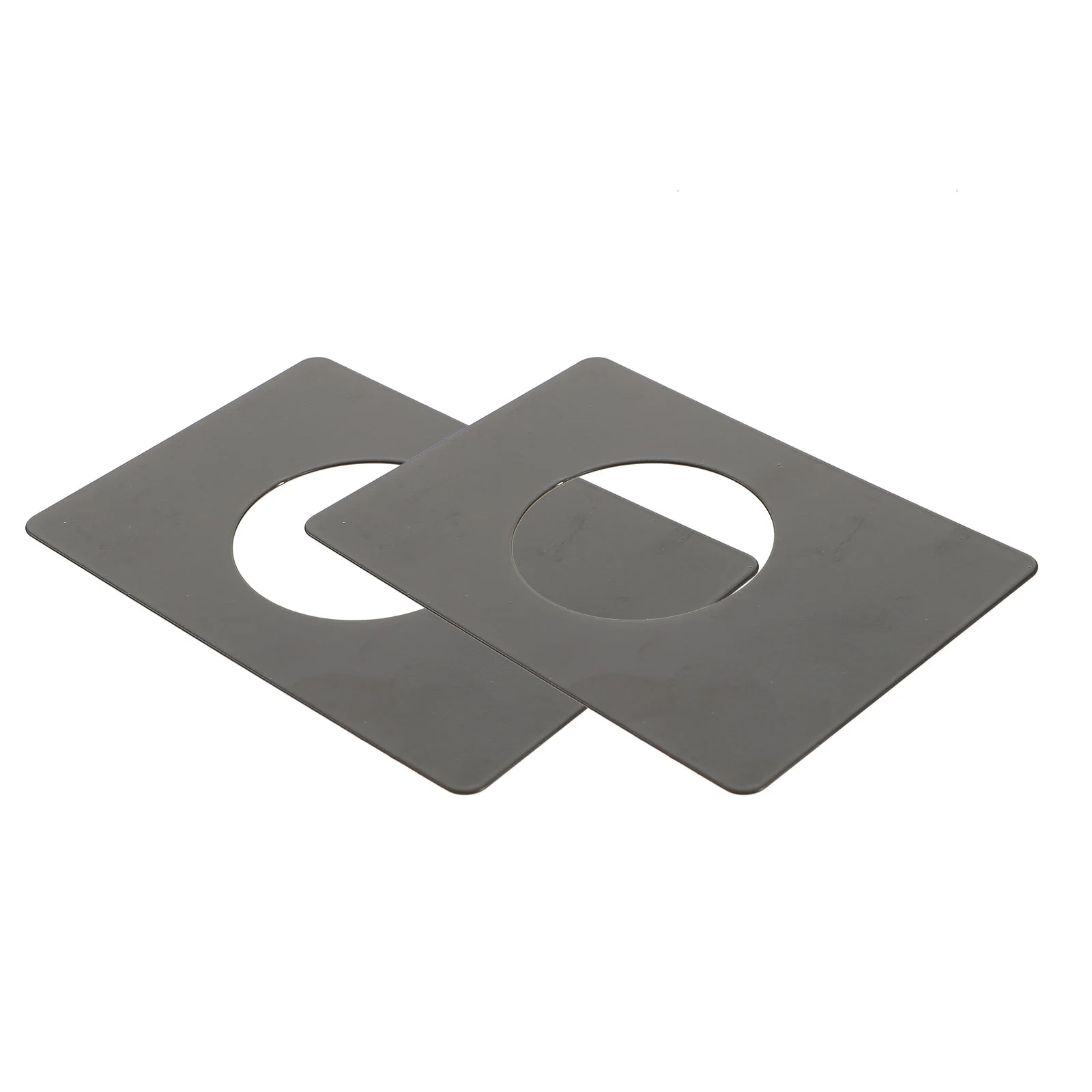 2 Pcs Door Lock Repair Board Front Reinforcement Kit Black Knobs Plate Hole Filler Reinforcing