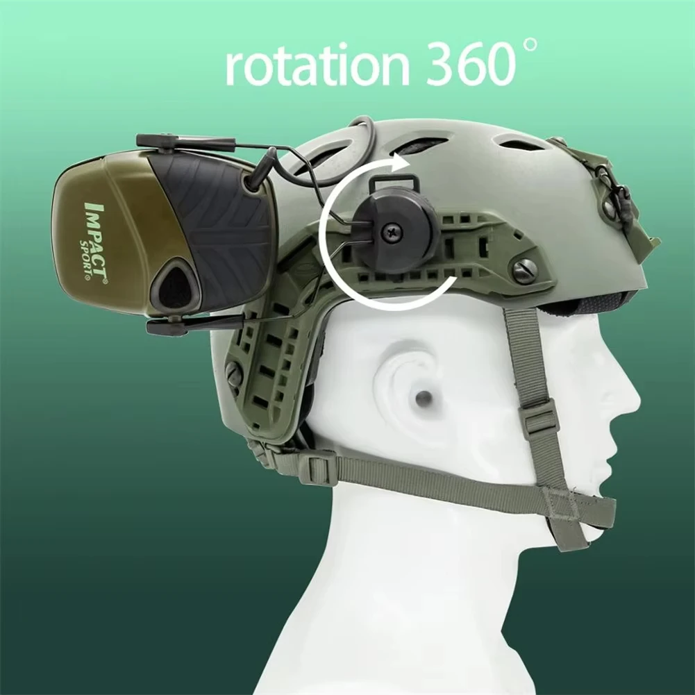 Electronic Earmuf Helmet Rail Adapter Tactical headphone Stand for Howard Leight Impact Sport hunting shooting headset Accessory 3