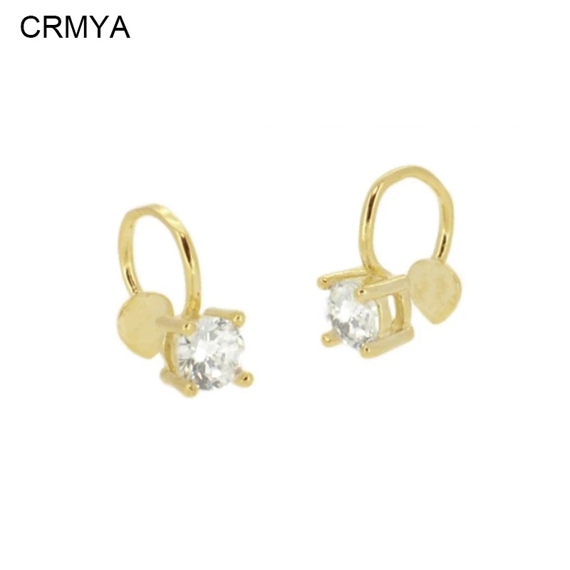 

CRMYA Gold Plated Clip Earrings For Women Fashion Fake Piercing CZ Zircon Ear Cuff For Women 2023 Jewelry Accessories Wholesale