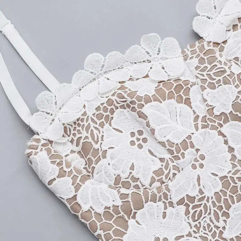 Rückenfreies Maxikleid aus Spitze mit Spaghettiträgern, elegantes, langes, figurbetontes Damenkleid für Party, Nachtclub, sexy Abendgarderobe – Detail 14