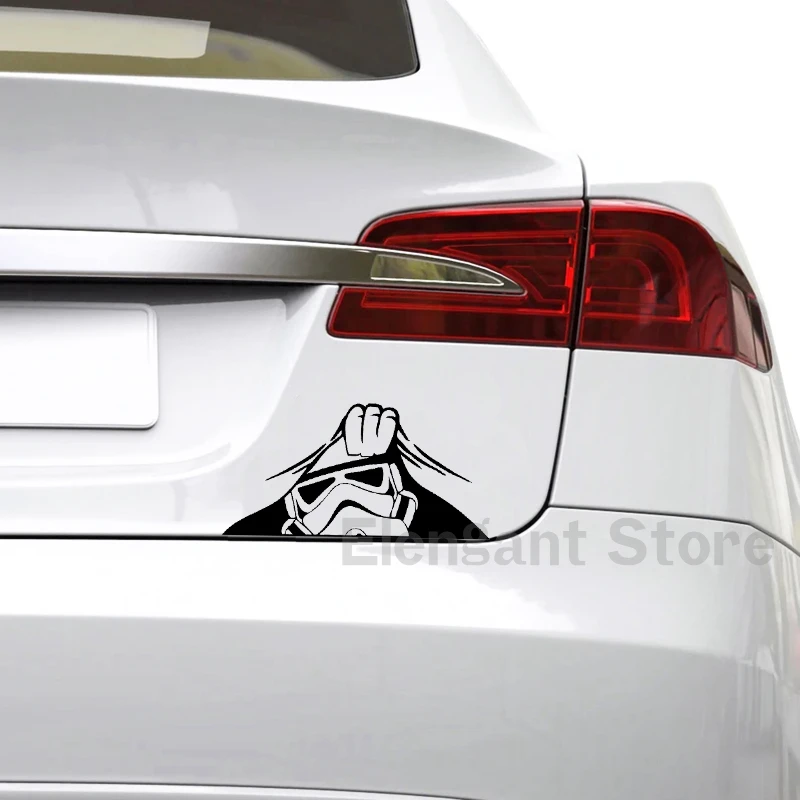 Darth Vader Star Wars Peeking Vinyl Decal - 7x4.2 Inch Funny Car Window ...