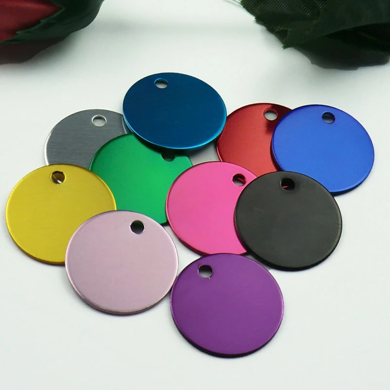 Wholesale 100Pcs Round Tags Dog Pet Id Tags Aluminum Anodizing