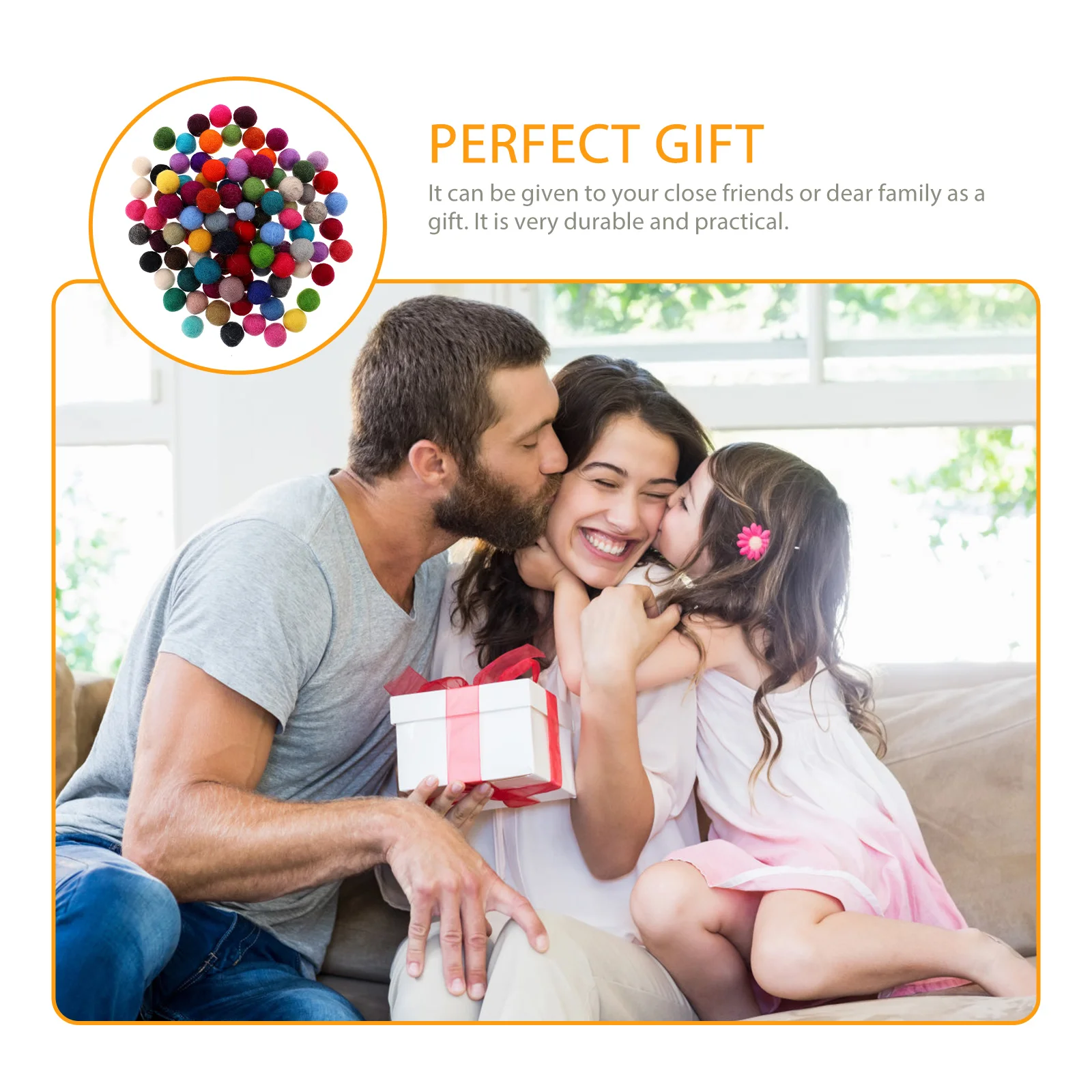 Wool Ball Diy Pompom Felt Yarn Balls Garland Decor Puff for Kids Clothes Materials 100 Pcs 2 Cm
