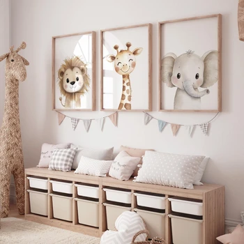 Safari Nursery Wall Art Set 1