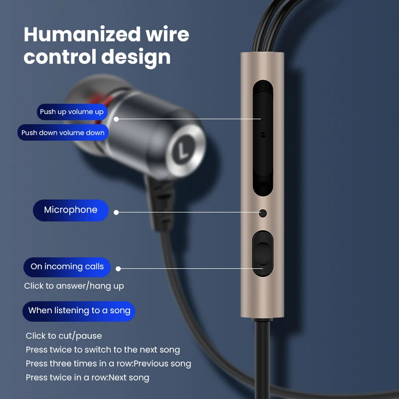 Type-C In-Ear 3.5mm Wired Headphones Waterproof Gaming Headset Sports Music Earbud Handfree Earphones With Mic For Mobile Phone