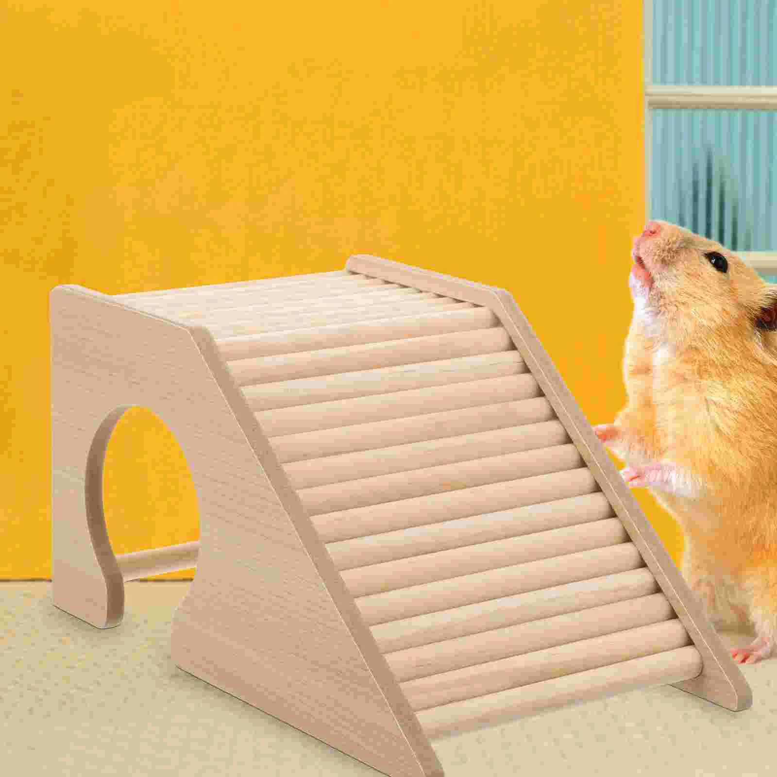 Hamster Speelgoedladder Klim Reptielenbrug Spelletjes Eekhoornhuis Houten Huizen Speelgoed Chinchilla