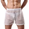 Men's Sexy Big Mesh Hollow Out Boxer Shorts Men Leisure Household Transparent Nets Board Shorts Male Underwear 6