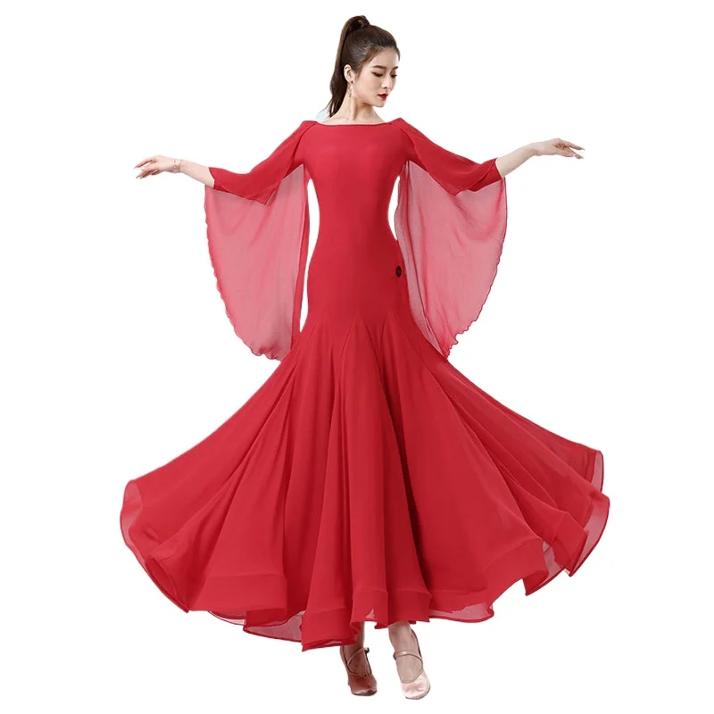 

Новинка 2024, платье для бальных танцев, женские элегантные кружевные костюмы, современные костюмы, одежда для выступления на вальсе, сценическая одежда для девочек