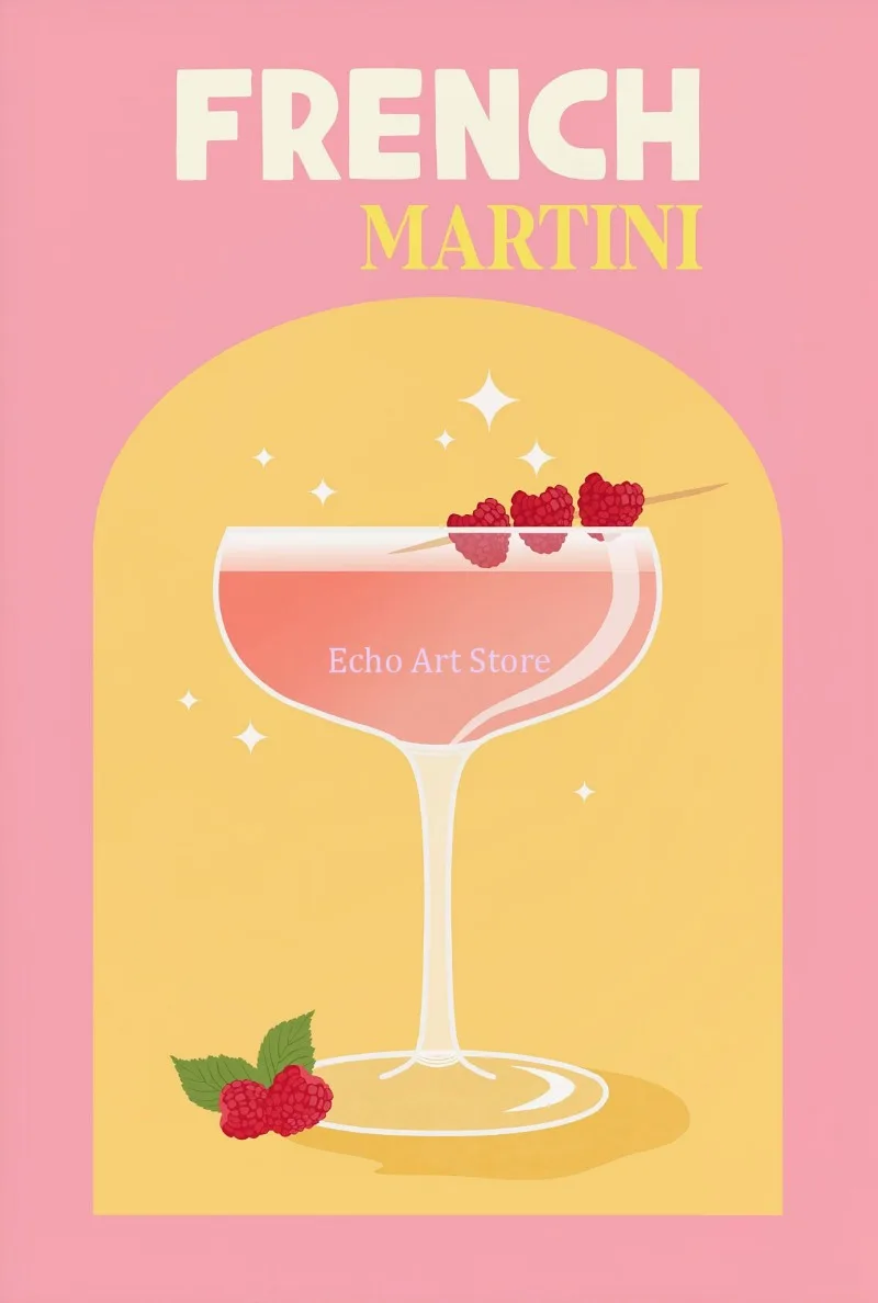 thumbnail image 1 of Pósteres e impresiones de cócteles coloridos retro, ron, bebida de moda, zumo de fruta, lienzo, arte de pared, imagen para decoración de bar y cocina, 1 of 5