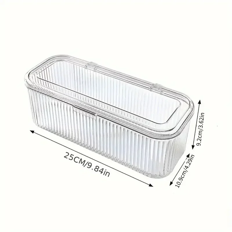 Storage Box Cosmetic Storage Box Transparent Stripe Rectangular Cover Dust Proof Handmade Nail Sealed Table Top Packaging Box 4 Storage Box Cosmetic Storage Box Transparent Stripe Rectangular Cover Dust Proof Handmade Nail Sealed Table Top Packaging Box - Image 6