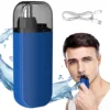 Nose Hair Trimmer 2 in 1 Nasal Hair Cutter Electric Portable Nose Trimmer Rechargeable with Dust Protection Cap Blue 2