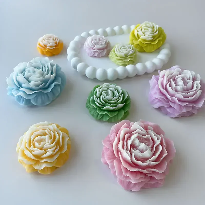 Kit Completo Per Candele Fai Da Te Con Stampi A Forma Di Peonia - 22 Pezzi Per Creare Candele In Silicone 3D - Regalo Festa Della Mamma