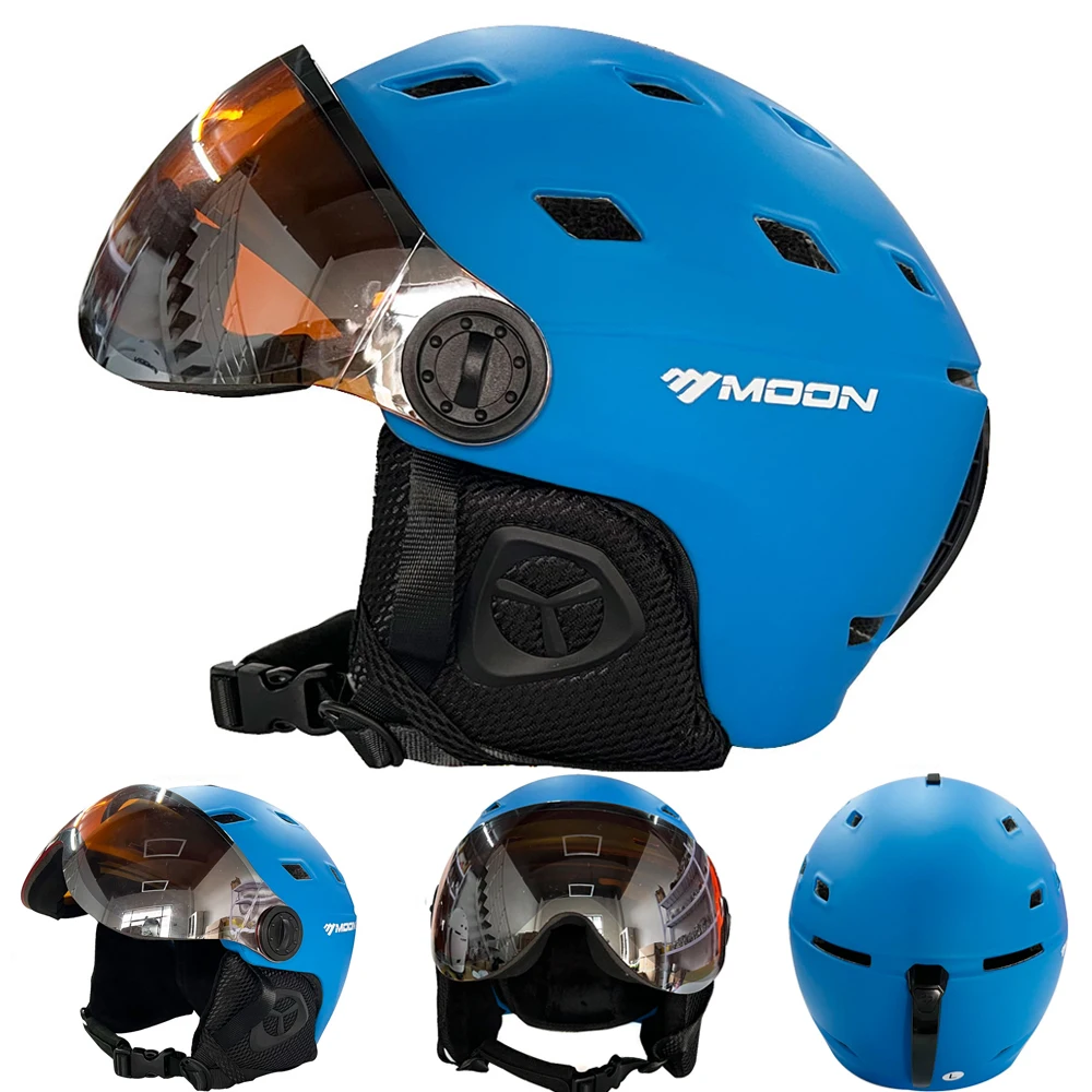 MOON Goggles Skiing Helmet Integrally-Molded PC+EPS High-Quality Ski Helmet Outdoor Adult Sport Ski Snowboard Skateboard Helmets 5