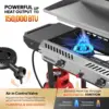 Burner Outdoor Propane Gas Stove with Griddle, Auto-ignition, Regulator & Side Shelves, 150,000 BTU Powerful Stand Cook 3