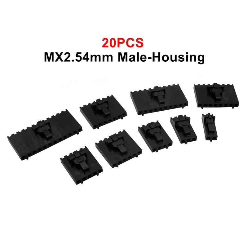 10-Set MX2.54 Durable Locking Dupont Connector Housing (20 Pieces) - Single Row Docking Shell