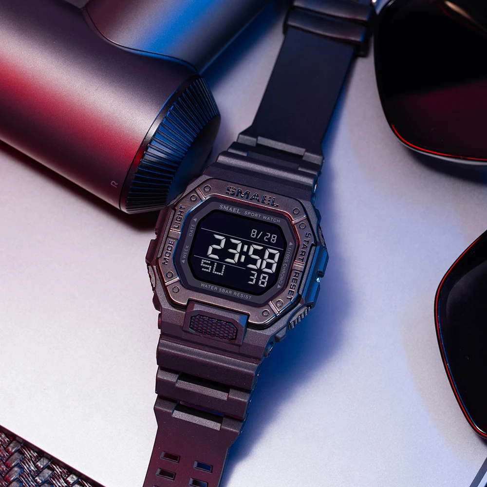 SMAEL 8059 Leisure Sports Student Couple Watch Men's Cool 50m Waterproof Night Light Outdoor Electronic Watch 2