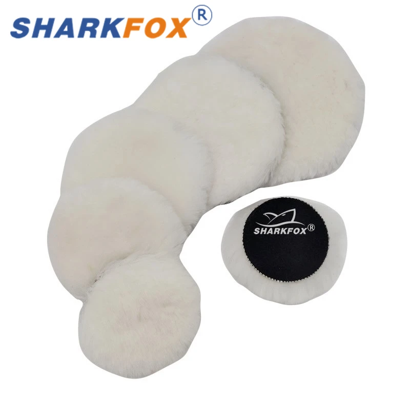 Sharkfox Wool Polishing Disc 80-180mm Heavy Cutting Pad Wool Polishing ing Pads High Density Lambs For Polisher Waxing