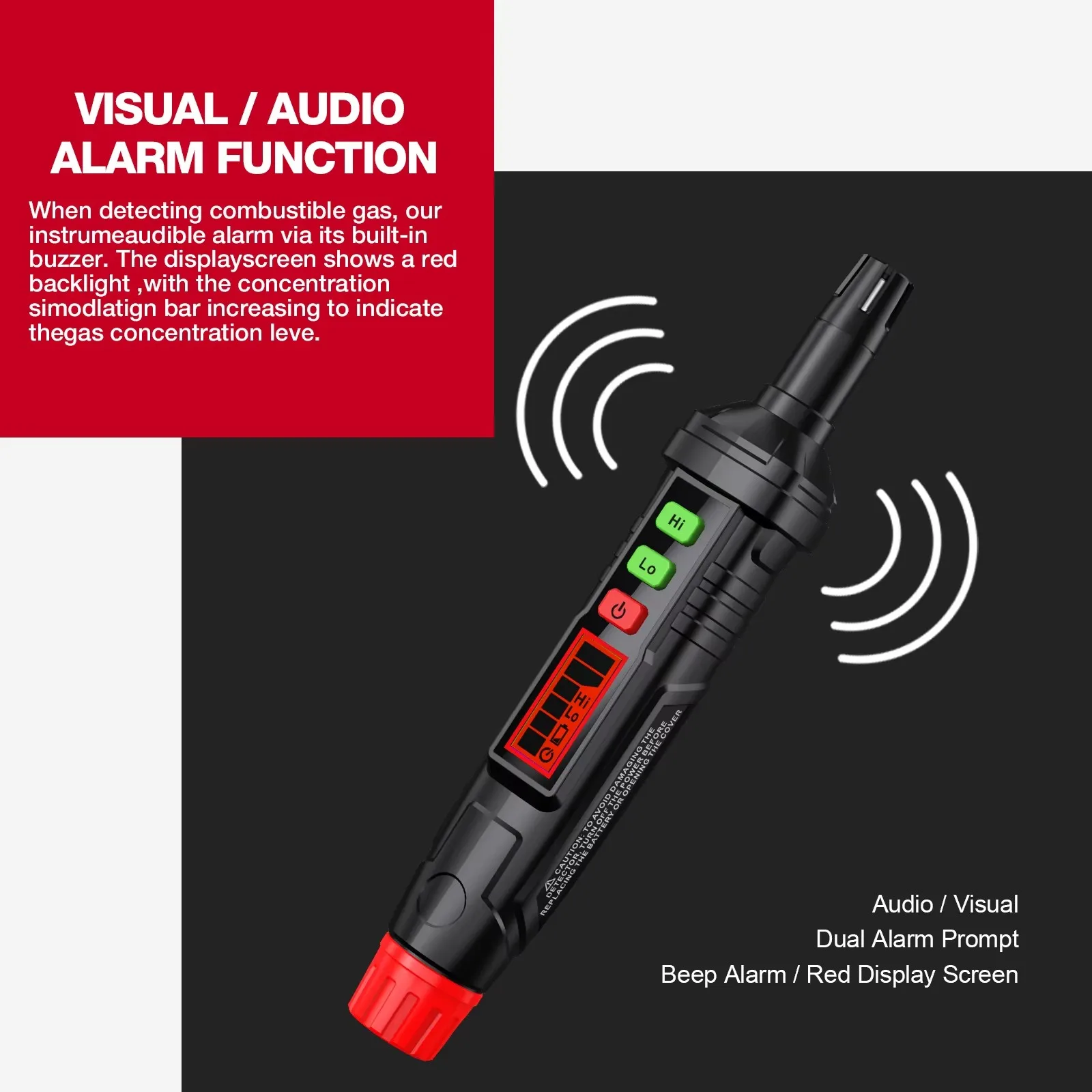 Gas Leak Detector HABOTEST HT61 Combustible Gas Detector Professional Natural Gas Tester Audible & Visual Alarm Combustible Leak Sniffer Meter