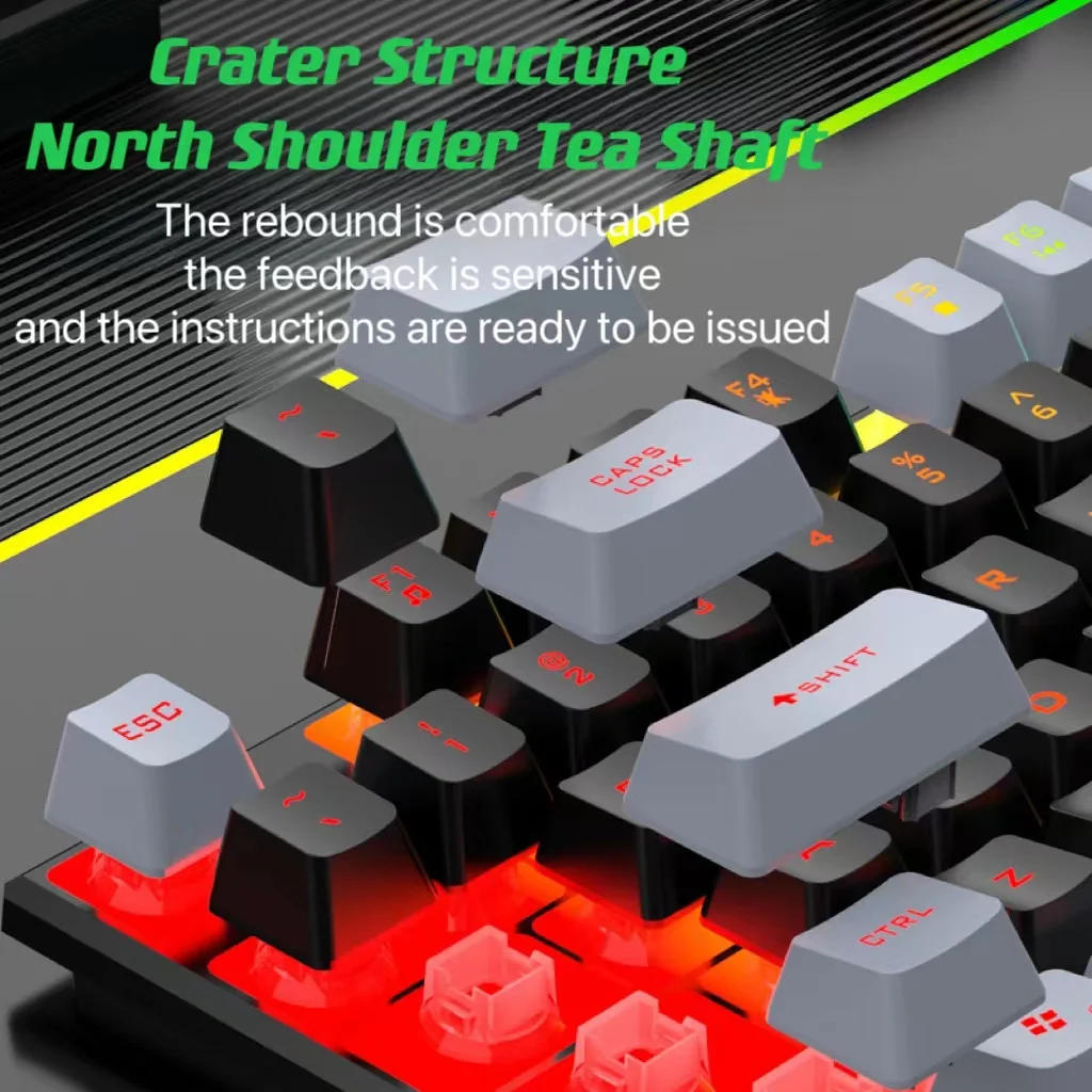 Wired USB Luminous Mechanical Keyboard and Mouse Set for PC and Laptop Gaming