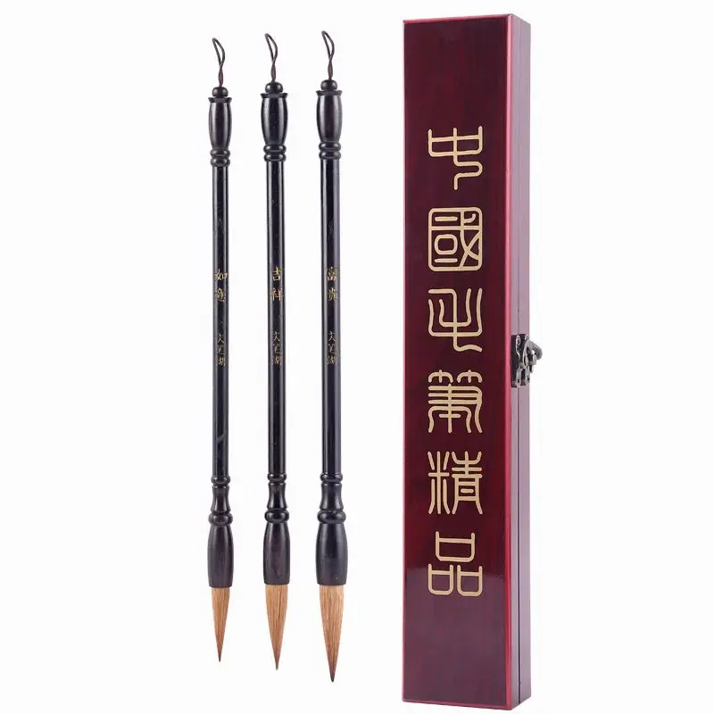 

High Grade Weasel Hair Brush Pen Exquisite Handmade Wolf Hair Brush Professional Regular Script Calligraphy Brush Pen Caligrafia