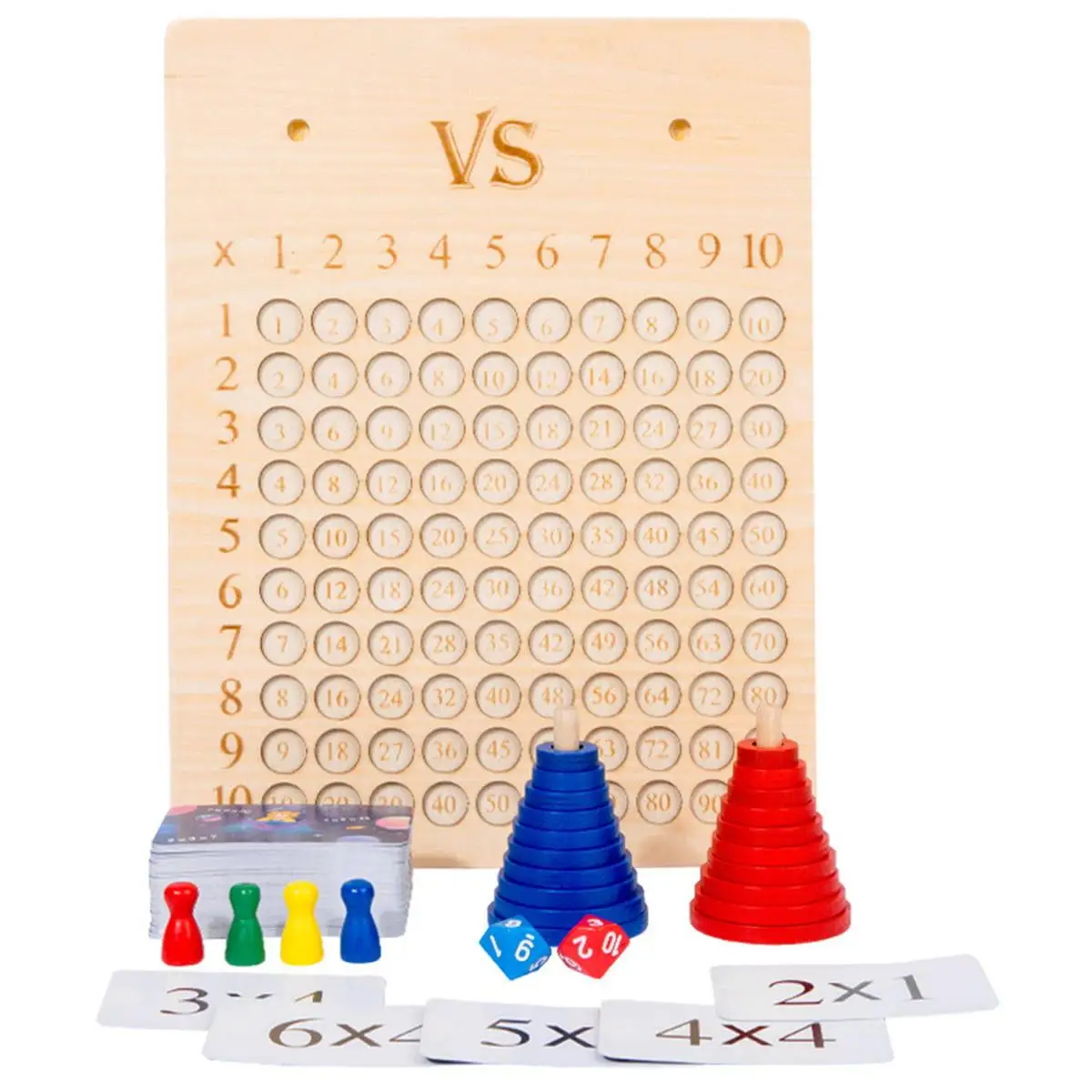 Wooden Math Multiplication Board Montessori Counting Toy Kids Early Learning Educational Toys Interactive Game for Children Gift 2