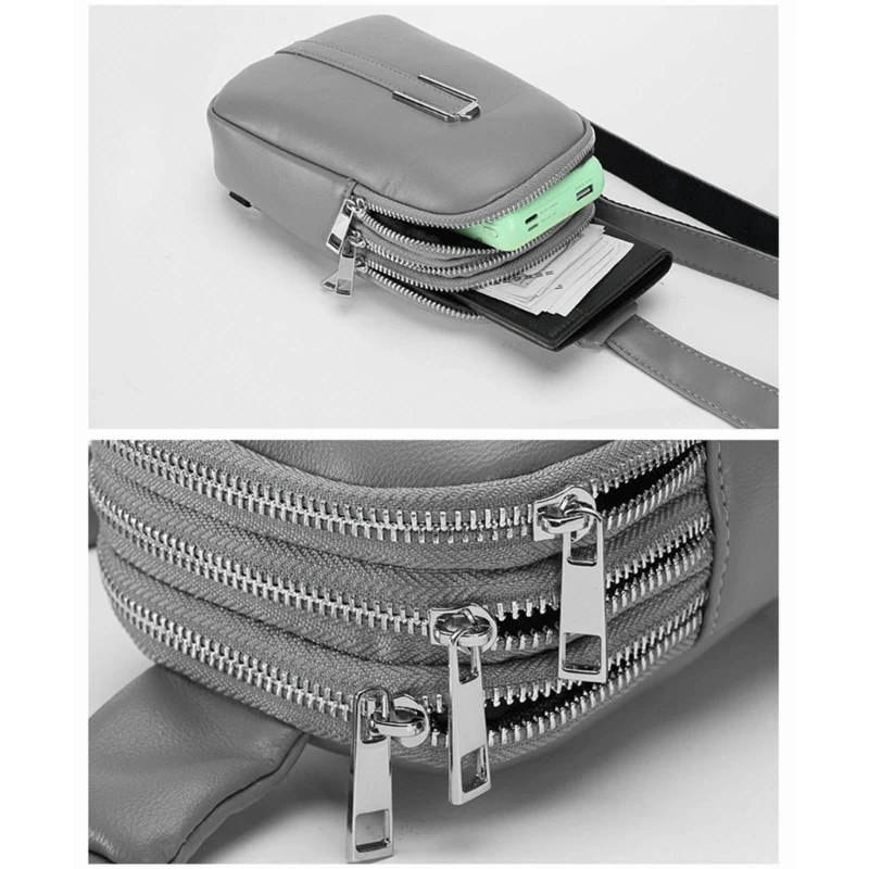 Fashionable PU Leather Crossody Bag for Women Portable Shoulder Purse Chest Pack