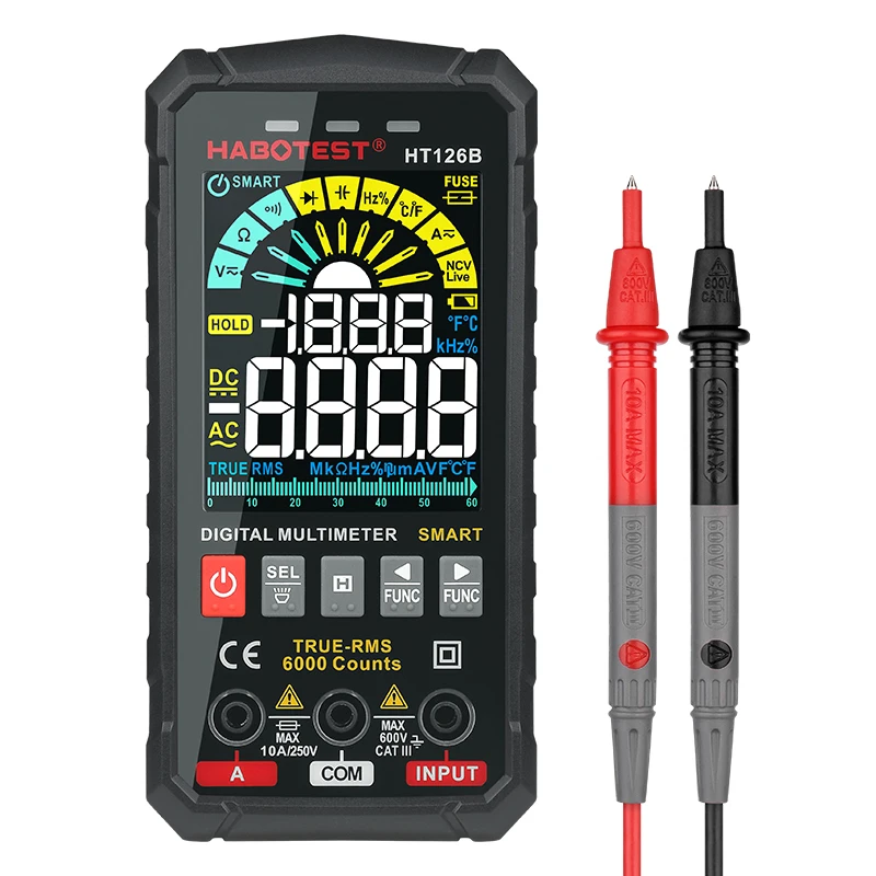 HABOTEST BSIDE Generation Multimeter Digital Professional AC DC TRMS Voltage Current Ohm 60mF Hz DIY Electrician Meter Tester