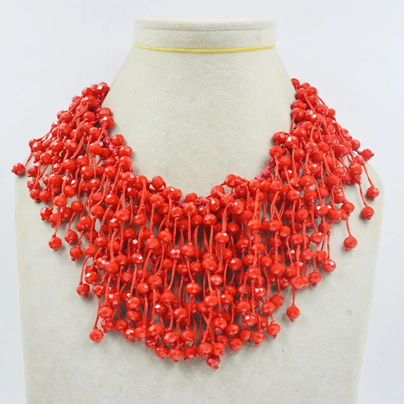 

Crystal Necklace. Large banquet women's evening dress beads fashion jewelry