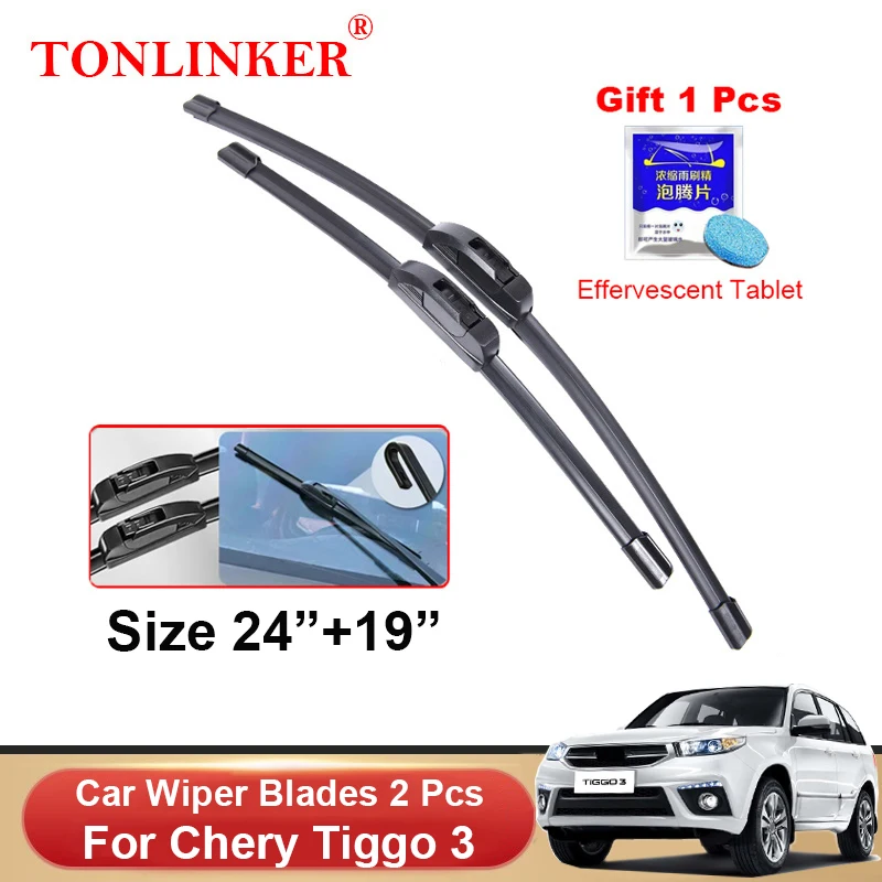 

Автомобильные щетки стеклоочистителя TONLINKER для Chery Tiggo 3 2017 2018 2019 2020, автомобильные аксессуары, передняя щетка стеклоочистителя, щетки, резак