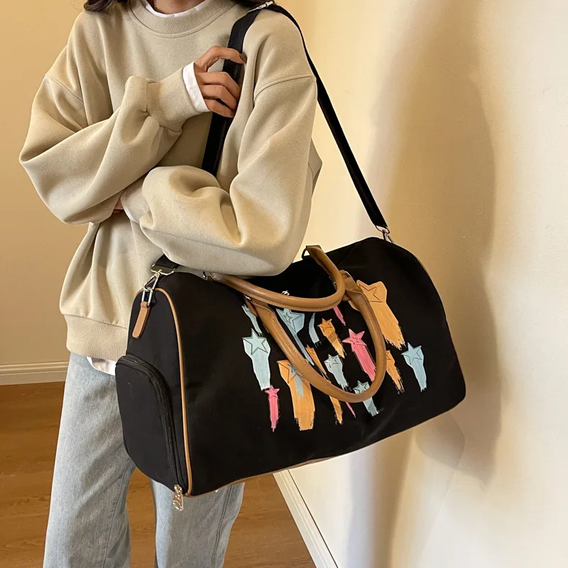 2024 New Short Distance Capacity Canvas Fashionable Women's Lightweight Luggage Bag Portable Outdoor Yoga and Women Travel Bags