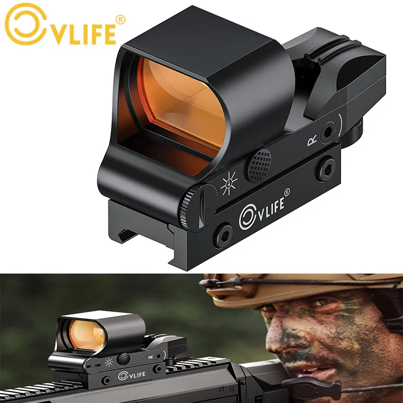 Reflex Sight CVLIFE Reflex Sight 1x28x40mm Red Dot Sight Fit Rifle 4 Adjustable Reticles for 20mm Picatinny Rail Hunting