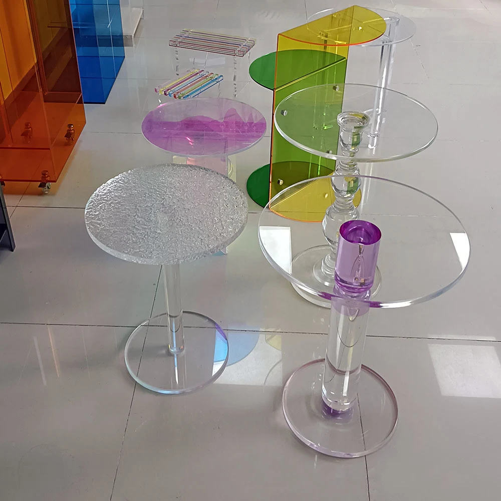 

Round Clear Acrylic Tall Tables Cake Stand Candy Table for Reception