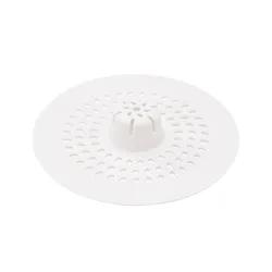 Silicone Anti - Block Floor Drain Sticker & Hair Filter Mat - Bathroom & Kitchen Use (White)
