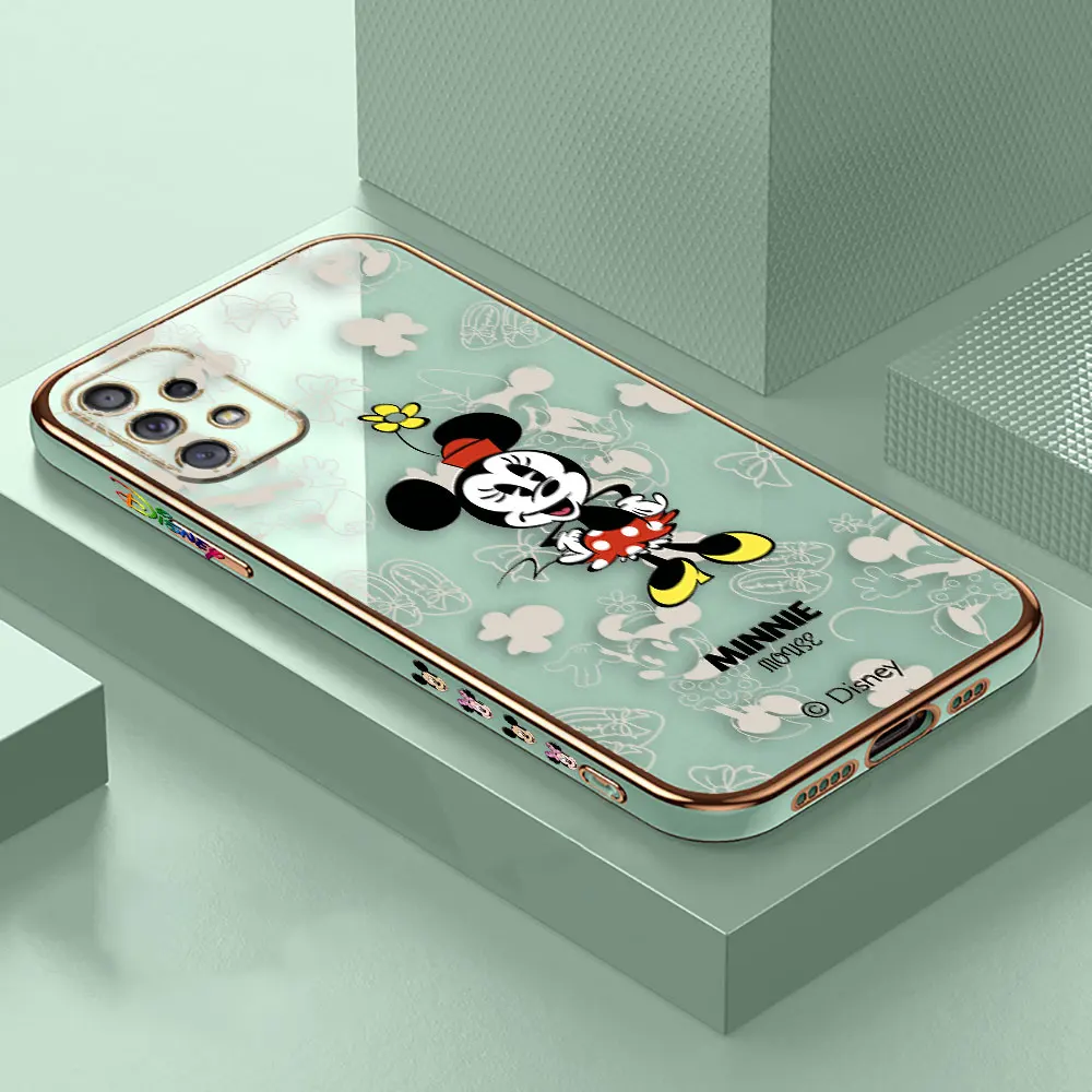 Smooth E-TPU Phone Case For Samsung Galaxy A73 A72 A71 A54 A53 A52 A51 A33 A32 A23 A22 A12 A14 5G Case Cute Mickey Minnie Mouse