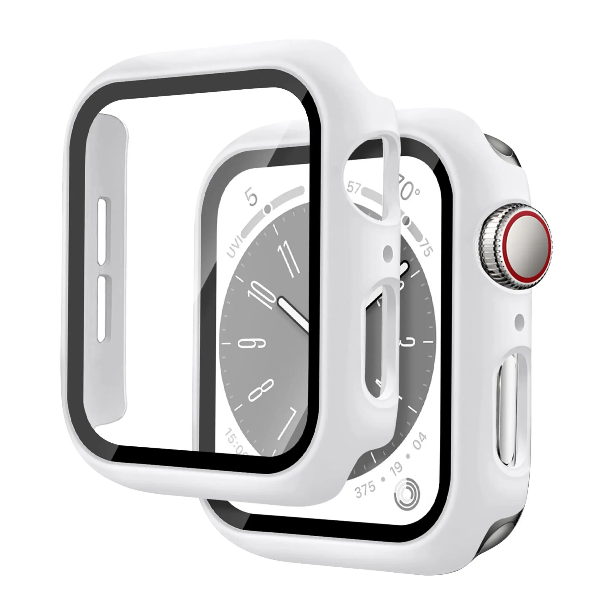 ガラス + カバー Apple Watch ケース 46 ミリメートル 44 ミリメートル 40 ミリメートル 45 ミリメートル 41 ミリメートル 42 ミリメートル 38 ミリメートルスクリーンプロテクター iwatch シリーズ 10 9 8 7 6 5 3 SE アクセサリー
