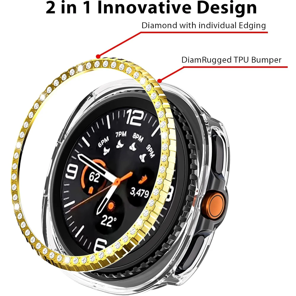 Luxurious Metal Bezel with Diamond Accents