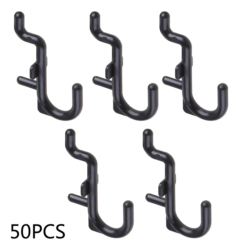 

Heavy Duty J Shape Peg Hook Plastic Pegboard Hook for Peg Board Tool Organizer Home Hardware Durable 50 Pcs