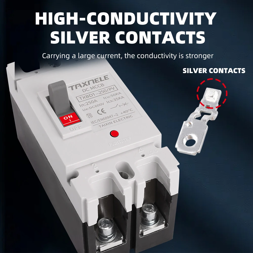 Solar Molded Case DC Circuit Breaker MCCB Overload Protection 150A 250A Battery Isolator