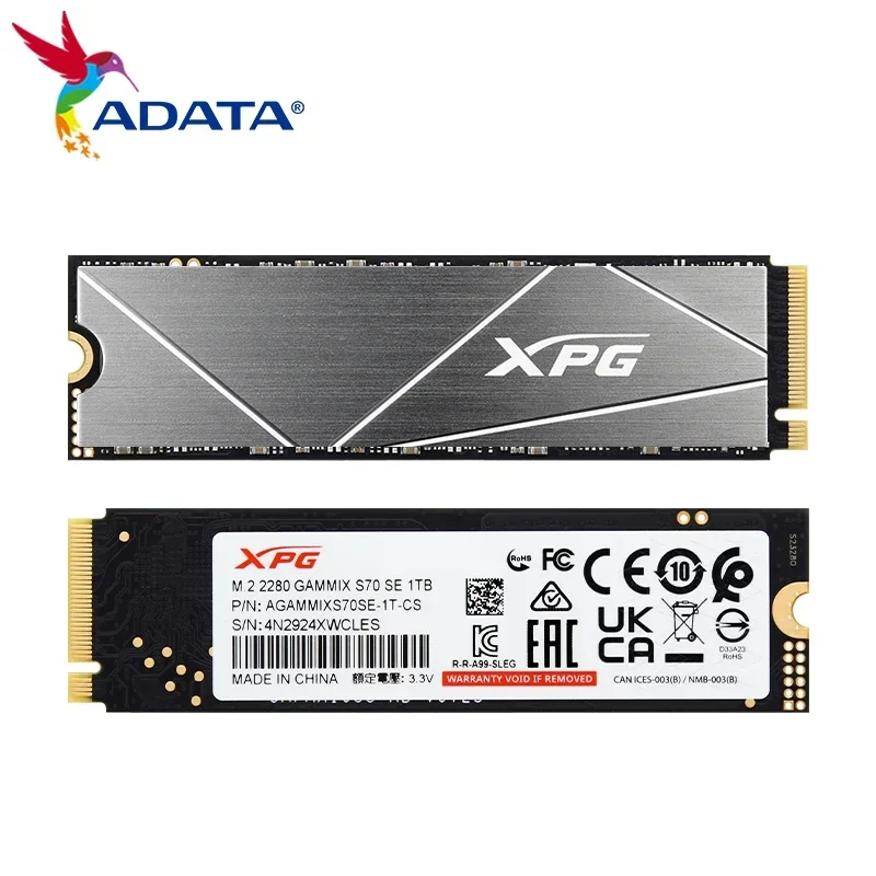 100%  ADATA XPG GAMMIX S70 SE SSD, 1TB  ָ Ʈ ũ, PCle Gen4 x4 M.2 2280 SSD, Ʈ ũž PC