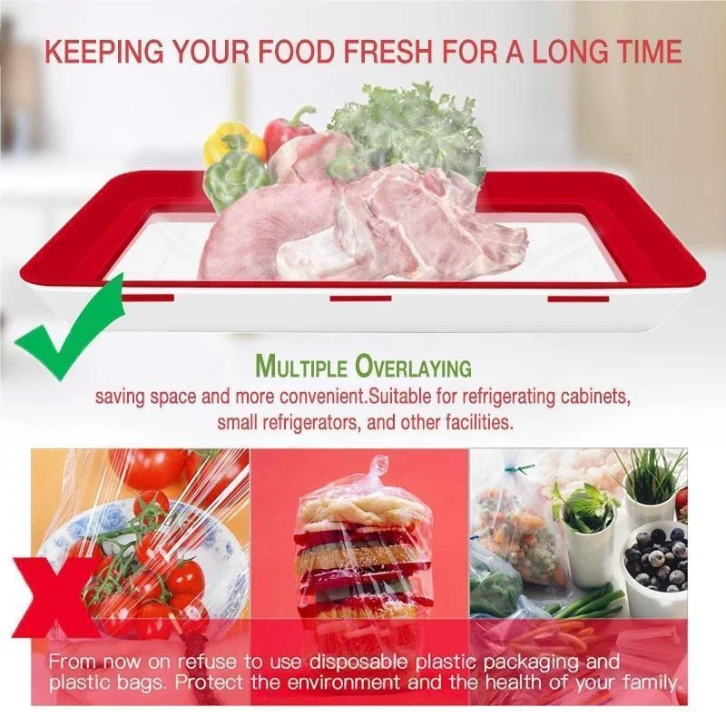 Creative Food Preservation Tray Food Fresh Keeping Fresh Spacer Organizer Preservate Refrigerator Storage Dropshipping