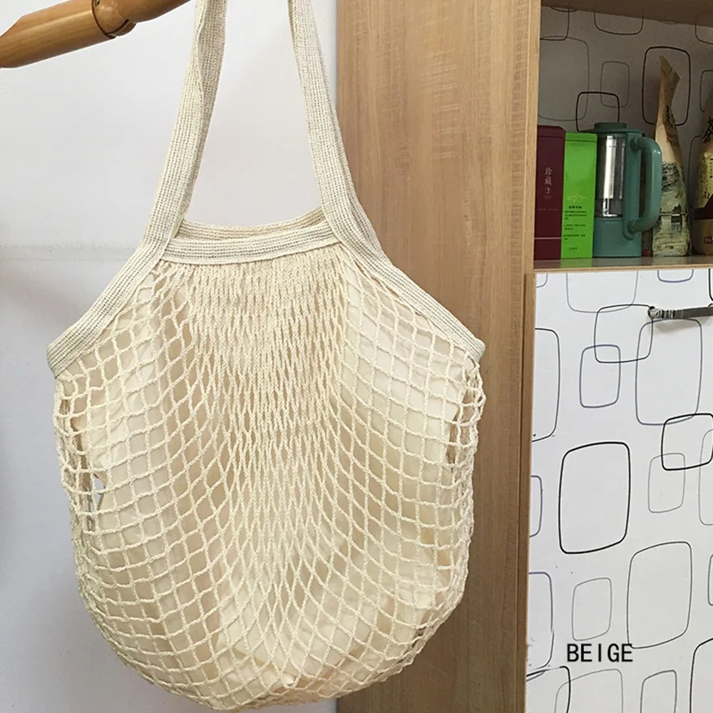 Eco-Friendly Reusable Cotton Tote Bag with Breathable Mesh Design