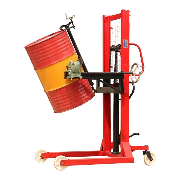 

350 Kg Manual Hydraulic Forklift Truck 1.6 Meters Manual Oil Drum Stacker With Nylon Wheel