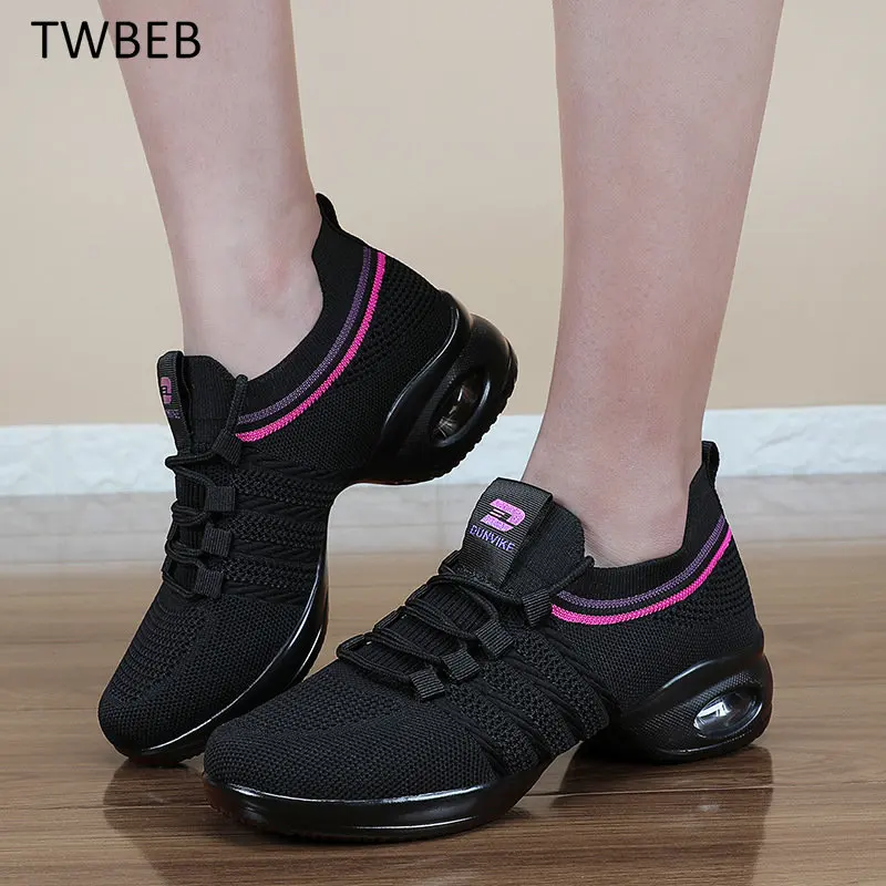 

New Soft Sole Breath Dance Shoes Women Sports Feature Dance Sneakers Jazz Hip Hop Shoes Woman Dancing Shoes