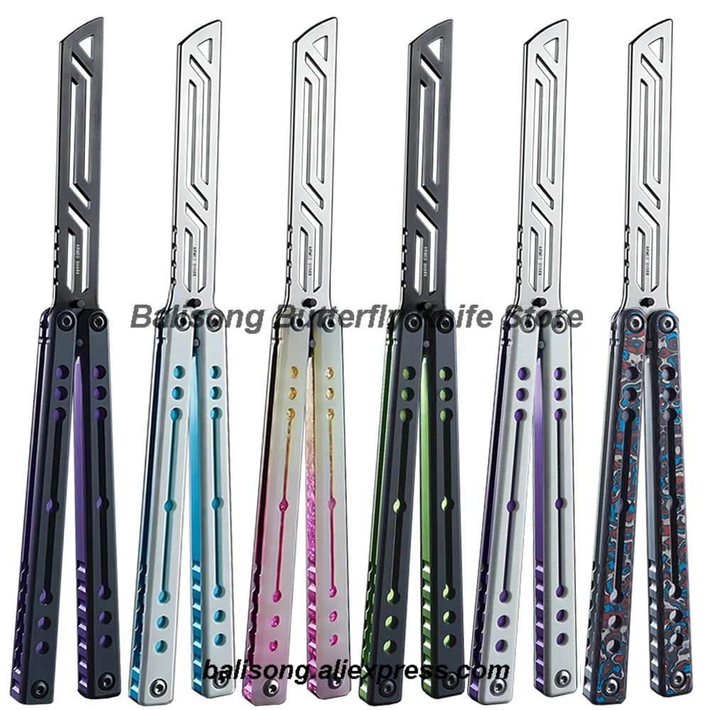 

7075 Aluminum ARMED SHARK Nautilus V2 Clone Balisong Flipper Butterfly Trainer Knife 7075 Aluminum Lining Handle Bushings System