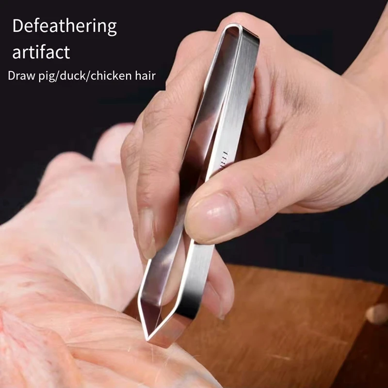 Stainless Steel Pig Hair Clip Fish Bone Pliers Chicken Feather Duck