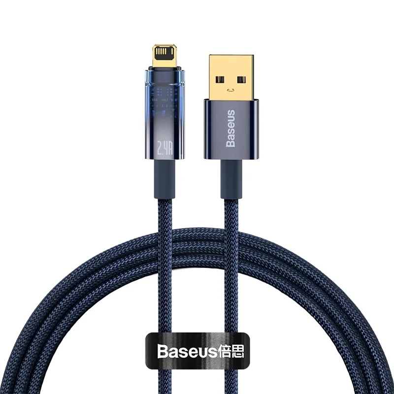 type of android charger Baseus USB Cable For iPhone 13 12 11 Pro Max Mini XS Plus 2.4A Auto Power-Off Fast Charging Cord For iPad iPhone Charger Cable android charger Cables